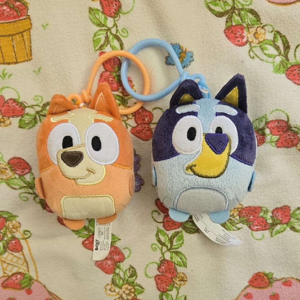 Bluey And Bingo Cartoon Character Plush Keychains